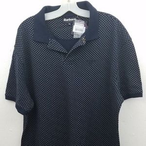 Barbour Cross Printed Polo Navy Blue Shirt Size 2X